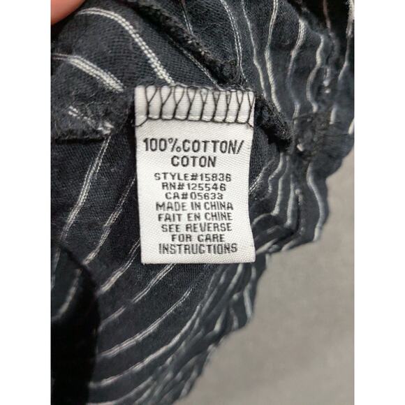 Habitat Top Womens Small Stripe Pieced Abstract Artisan Tee T Shirt Navy - Picture 4 of 10